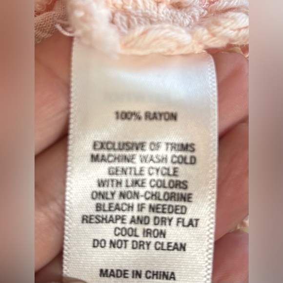 New Directions Pink & White Tie-Dye Kimono Cardigan – Crochet Trim, Size L/XL - Picture 5 of 5